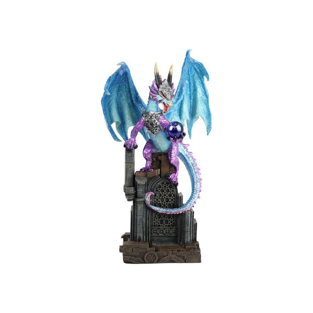 32cm Blue & Purple Dragon on Cathedral SKU DRABLCAD - Dollars and Sense