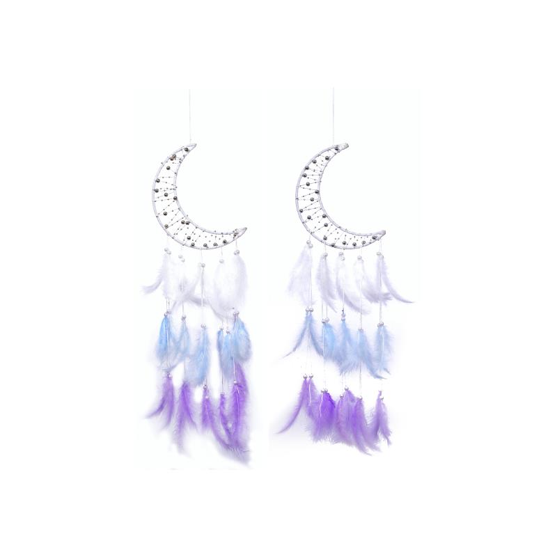 19cm Crescent Moon Dream Catcher 2 Ass SKU DRDRMOON - Dollars and Sense