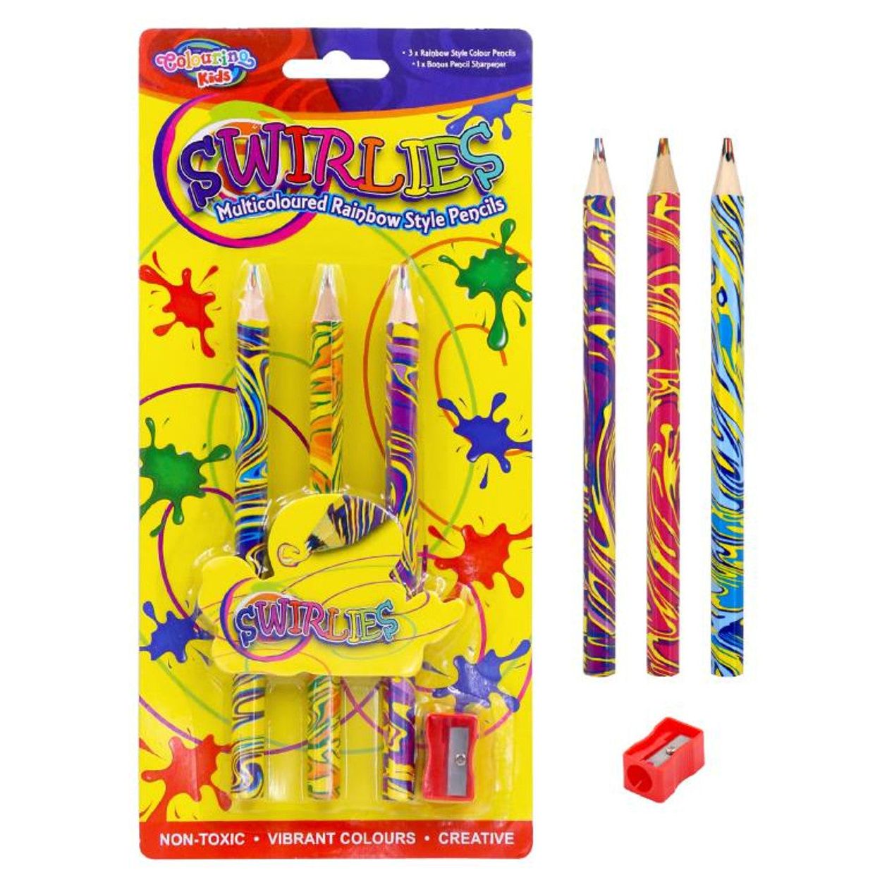 Thick Pencils - Rainbow Swirl - Dollars and Sense