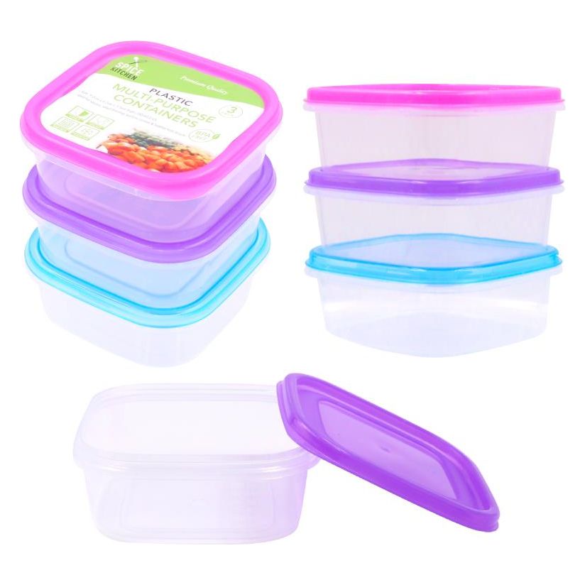 Square Multi Purpose Containers - Plastic - Dollars and Sense