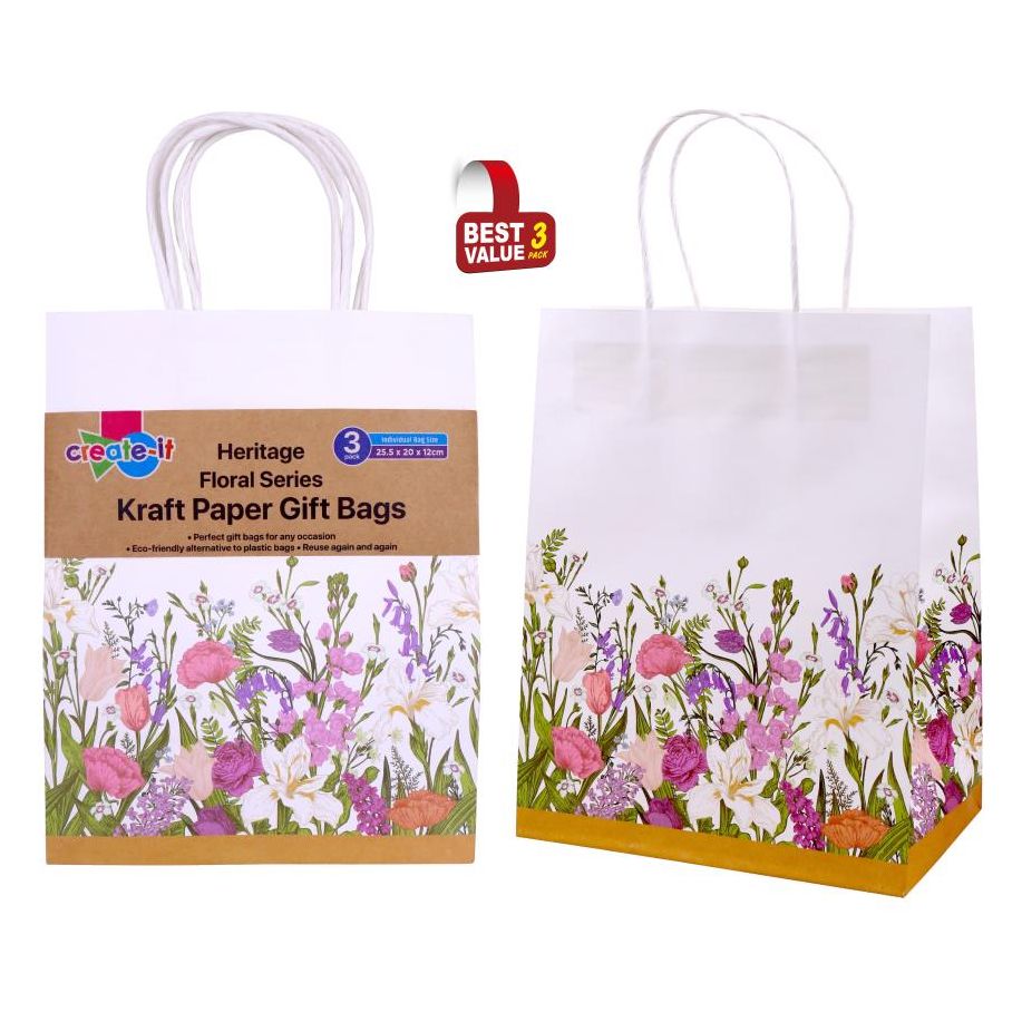 Craft Gift Bags - Heritage Floral Series - Dollars and Sense