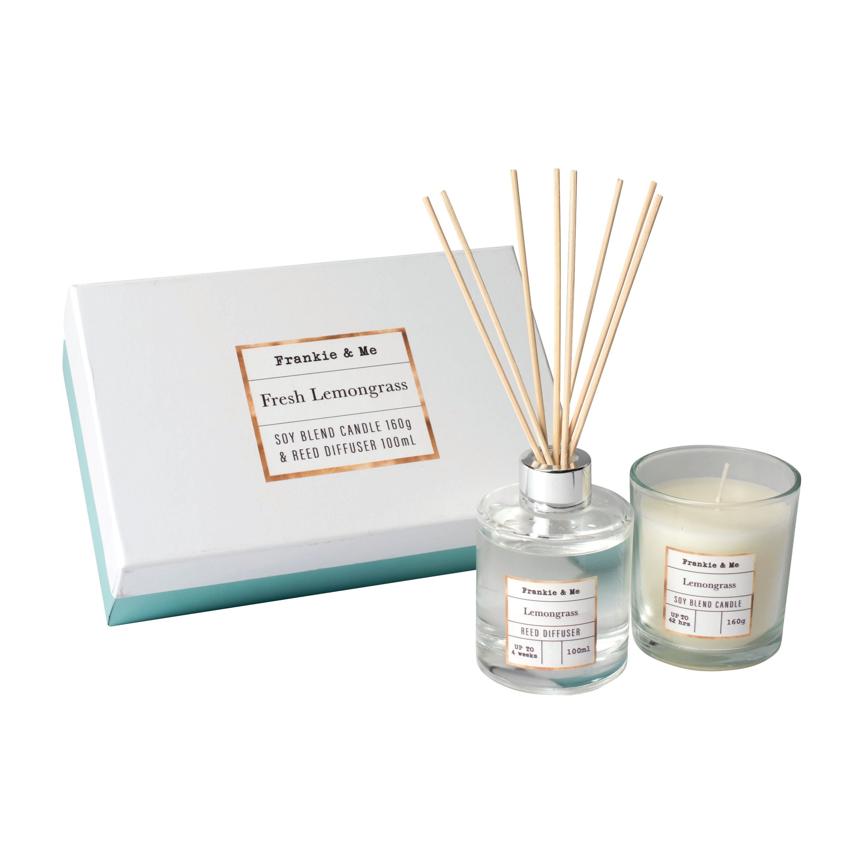 Diffuser & Candle Gift Set - Lemongrass - Dollars and Sense