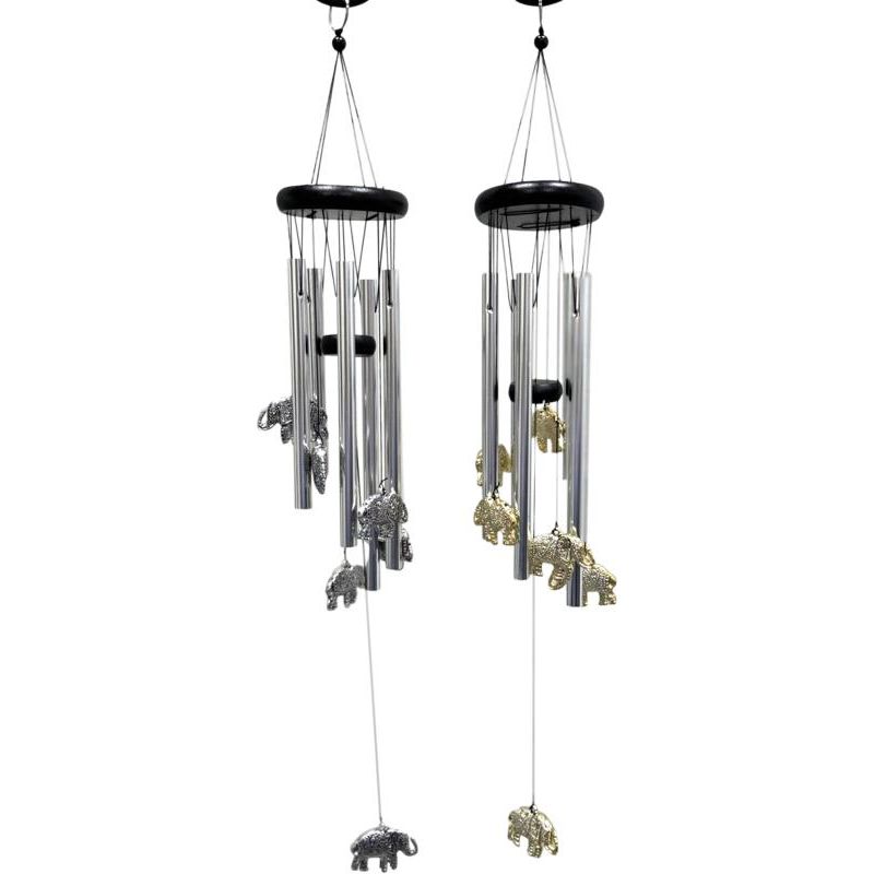 Elephant Wind Chime - Silver or Gold - Dollars and Sense