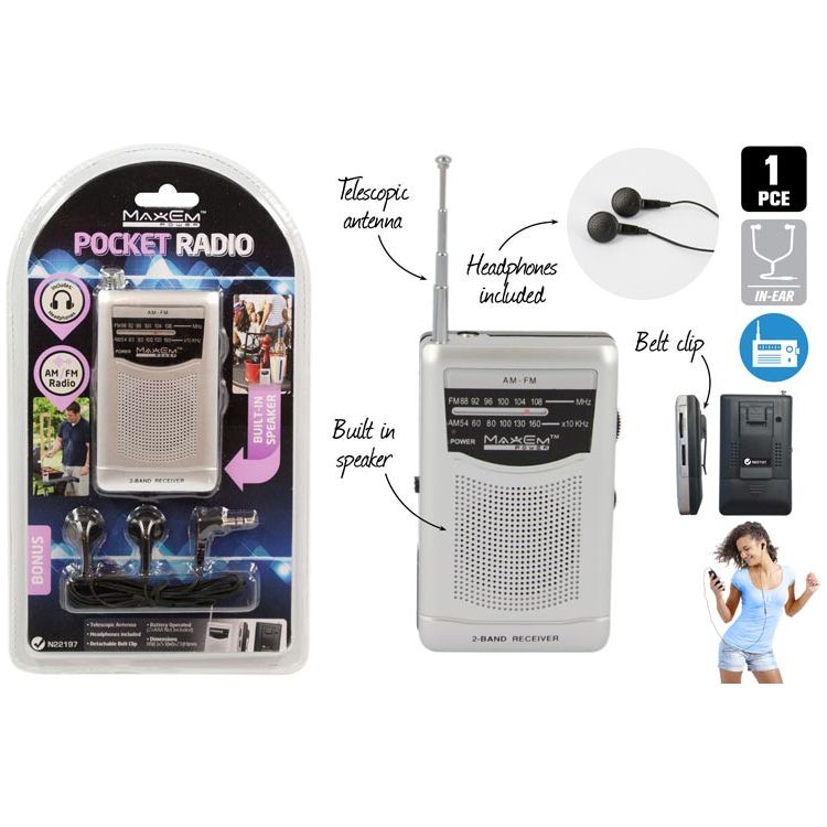 Pocket Radio with Speaker & Earphones - Dollars and Sense