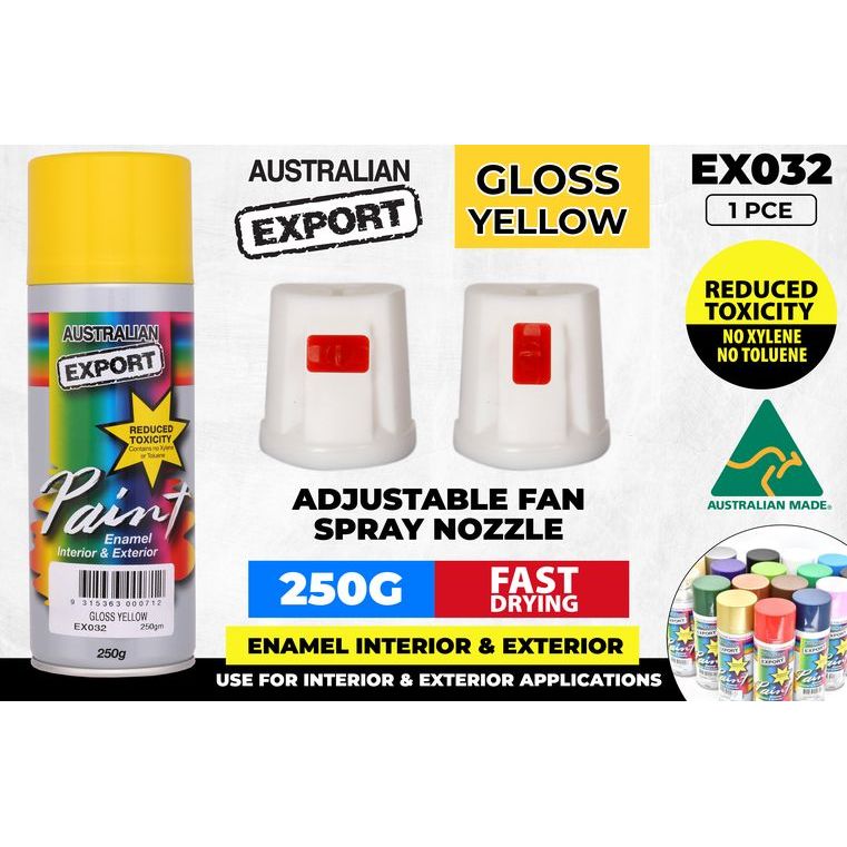 Spray Paint Gloss Yellow Export 250gm - Dollars and Sense