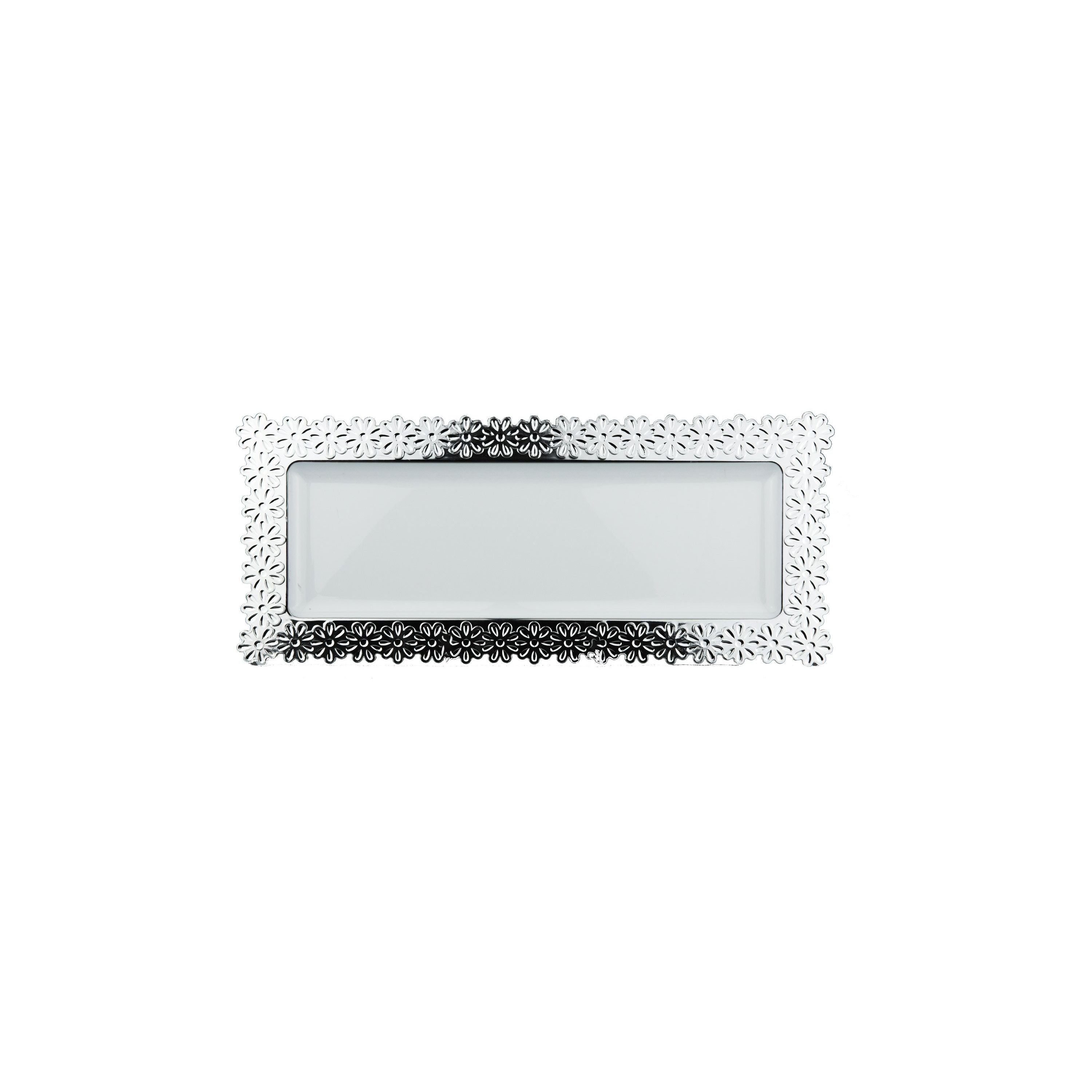 400mm x 222mm Heavy Duty Serving Platter With Silver Rim Pk1