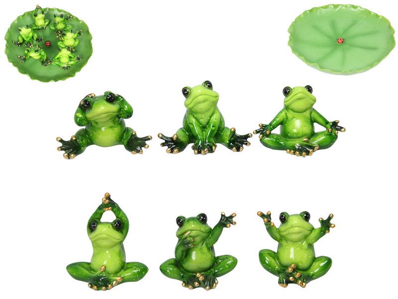 6cm Marble Frogs in Lilypad Display