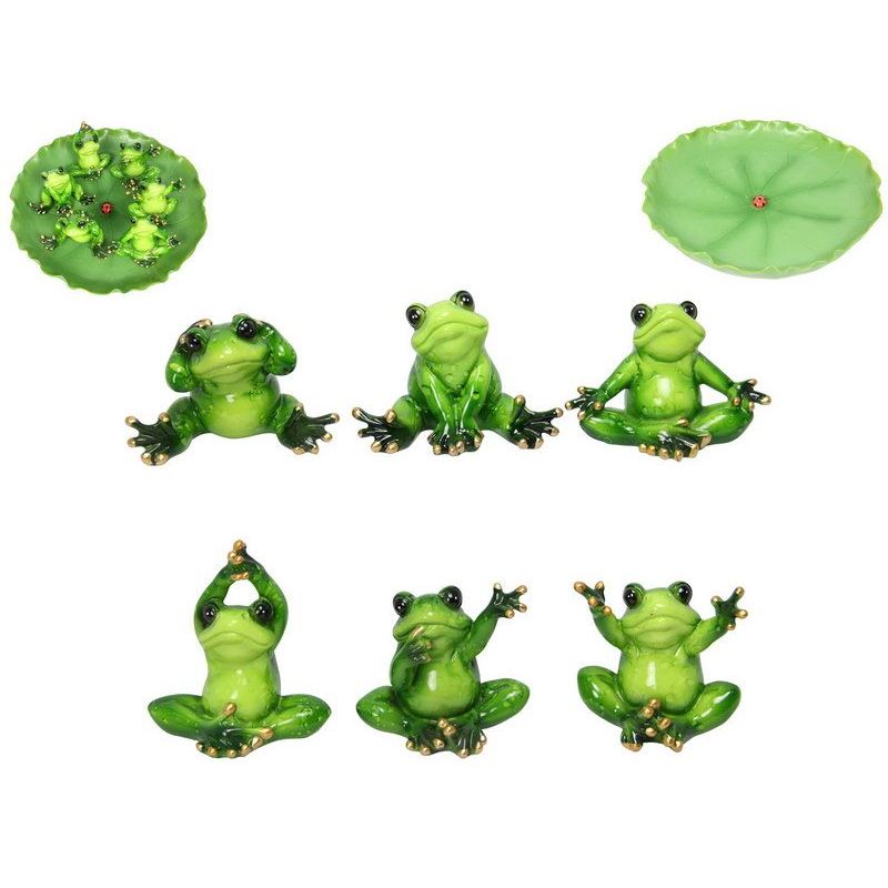 6cm Marble Frogs in Lilypad Display