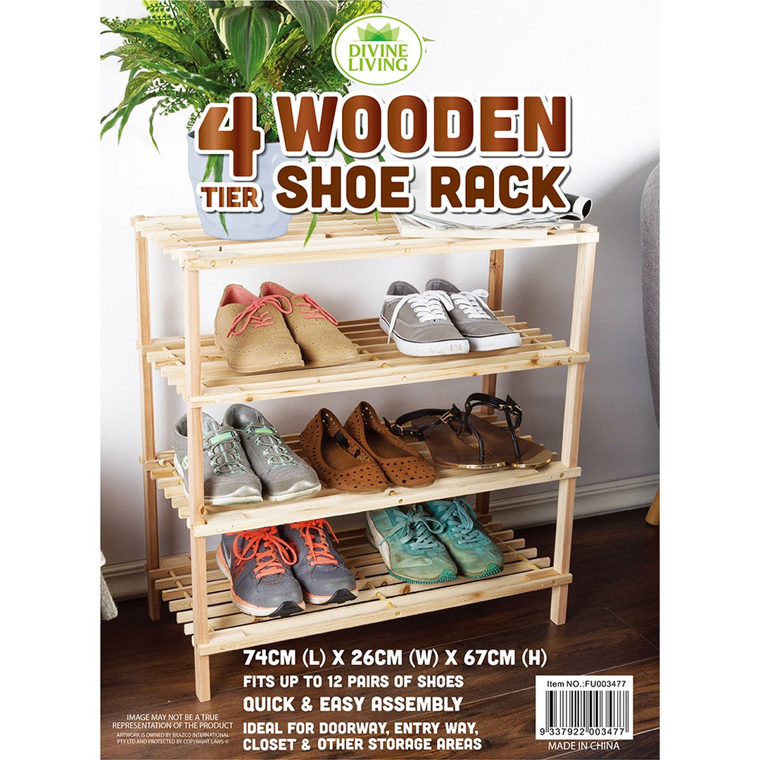 Shoe Rack 4 Tier - Natural NOT IN ODOO