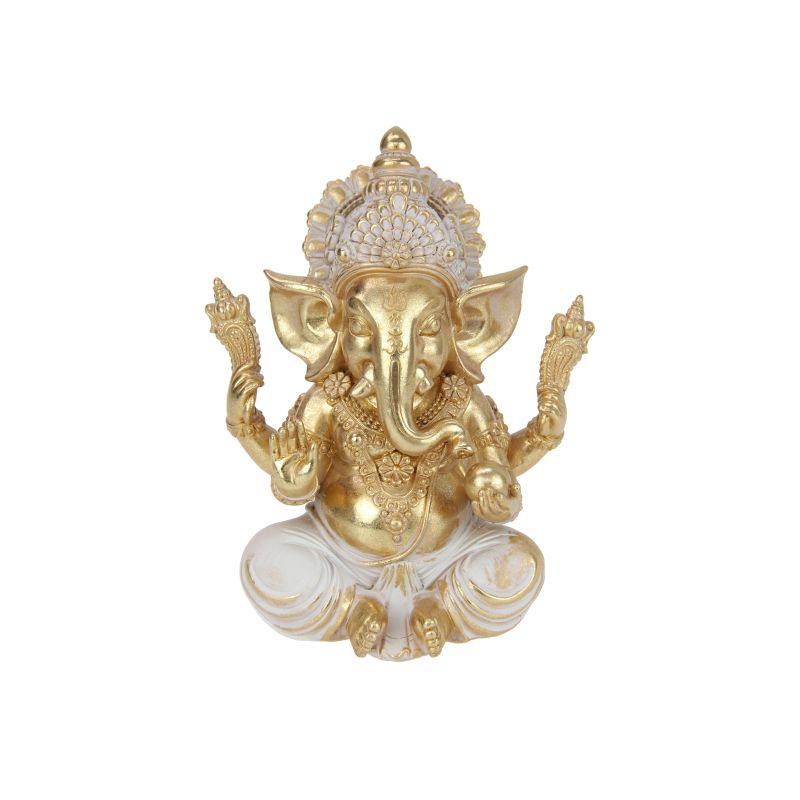 20cm Ganesh in Gold Finish SKU GANGSITL - Dollars and Sense