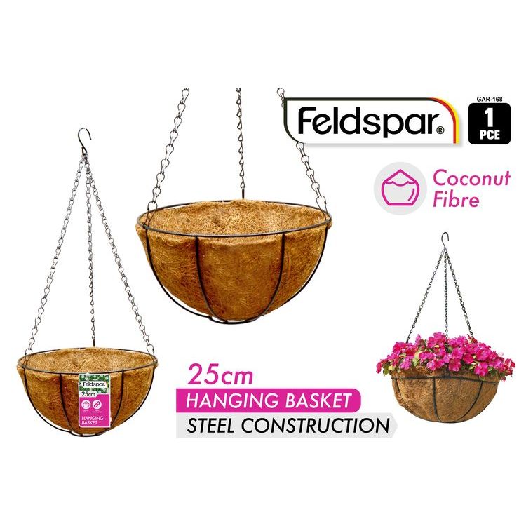 Hanging Planter with Coconut Liner SKU GAR-168 - Dollars and Sense