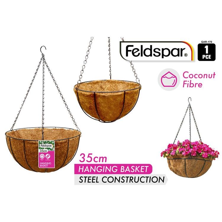 Hanging Planter with Coconut Liner SKU GAR-170 - Dollars and Sense