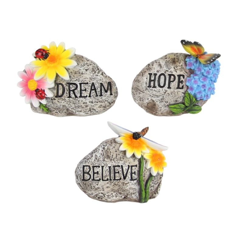 12cm Nature Garden Rock With Words SKU GARROCJI - Dollars and Sense