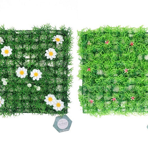 Faux - Hedge Tile with Flowers