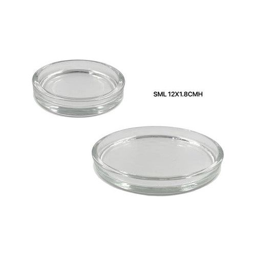 Clear Round Pillar Candle Holder 12X1.8cm Default Title