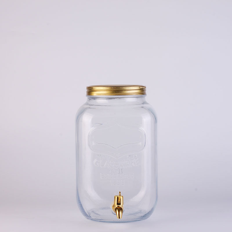 Glass Drink Displenser with Black Sticker 8L