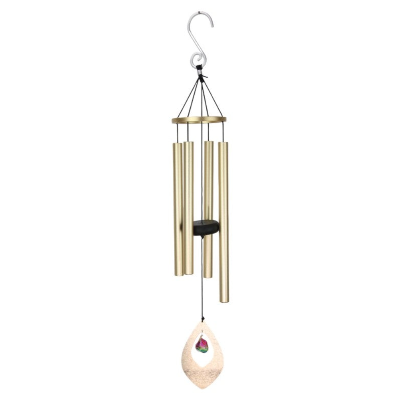 Wind Chime - Gold Tube with Crystal Donger - Dollars and Sense