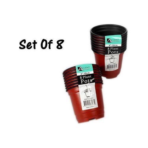 Mini Plastic Garden Planter Pots Set Of 8 10Cm Default Title
