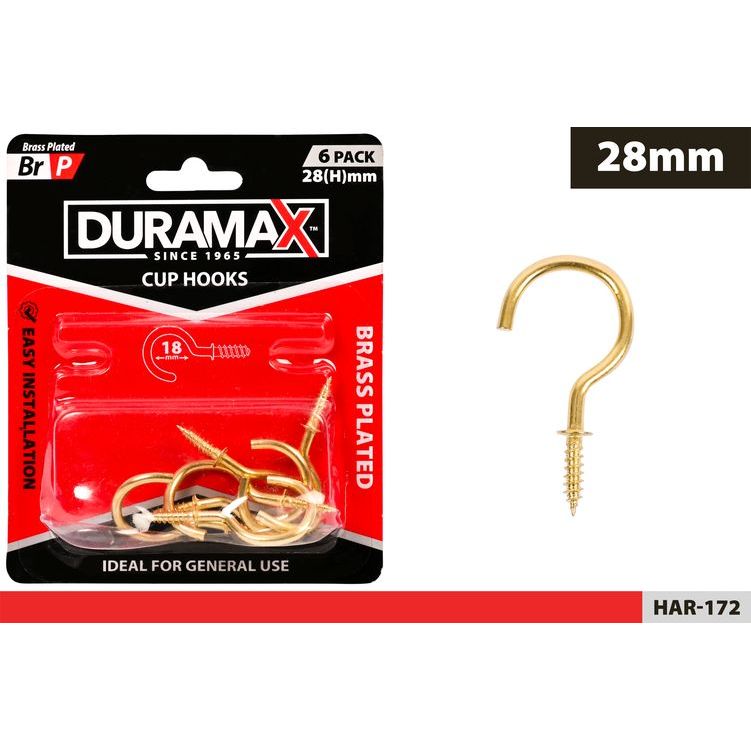 Cup Hooks - Brass