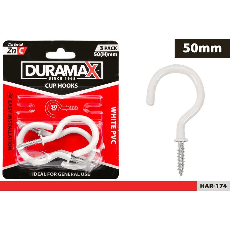 Cup Hooks - White - Dollars and Sense