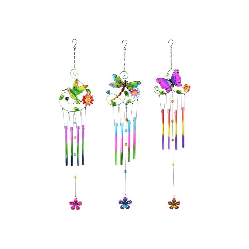 Wind Chime - Colorful Hummingbird, Butterfly or Dragonfly - Dollars and Sense
