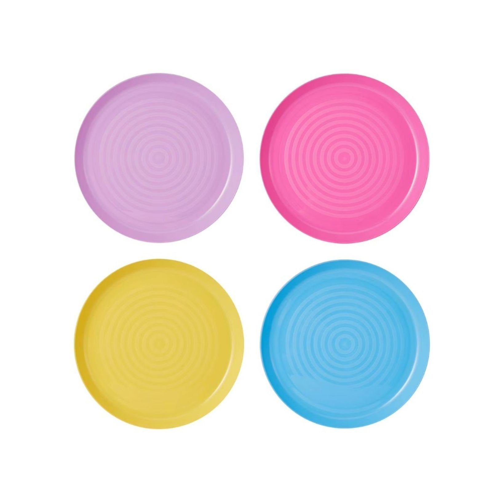250mm Plastic Plate Coloured Pk4