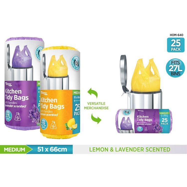 Kitchen Tidy Bags Scented with Handles - Medium