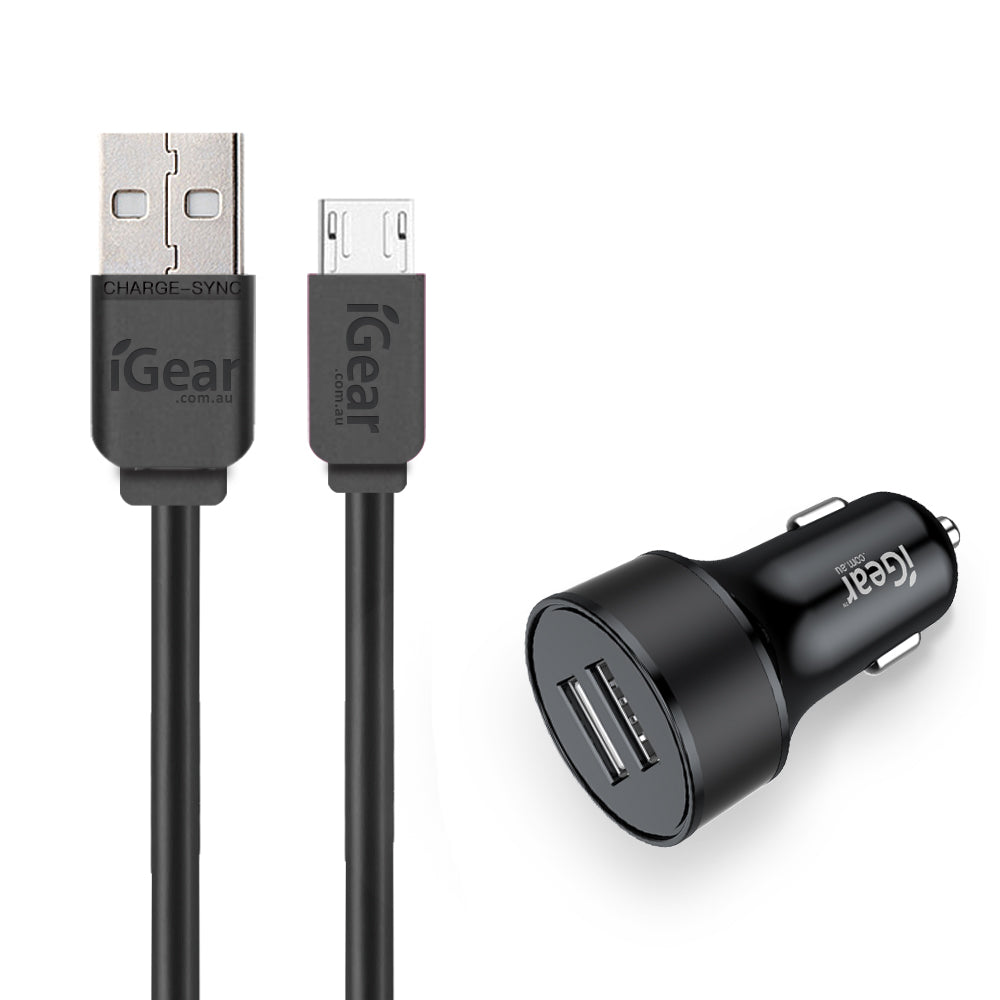 Car Charger with Micro USB Charging Cable SKU IG1798 - Dollars and Sense