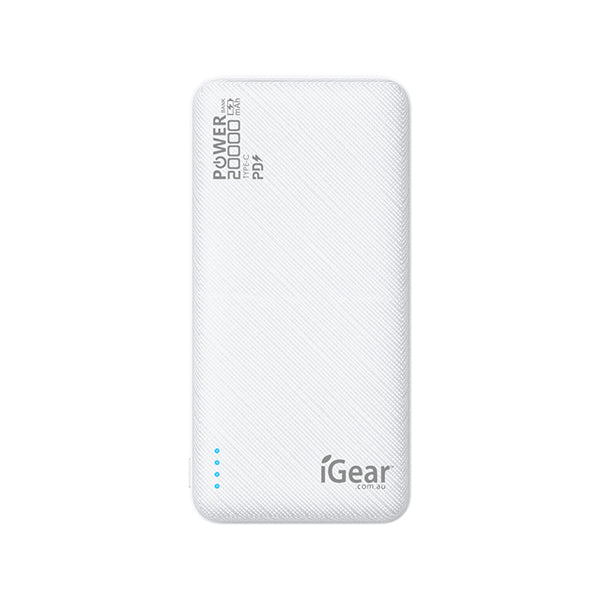 iGear Power Bank Dual USB & Type C - White - Dollars and Sense