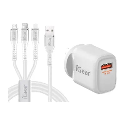 iGear Power Wall Charger - White - Dollars and Sense