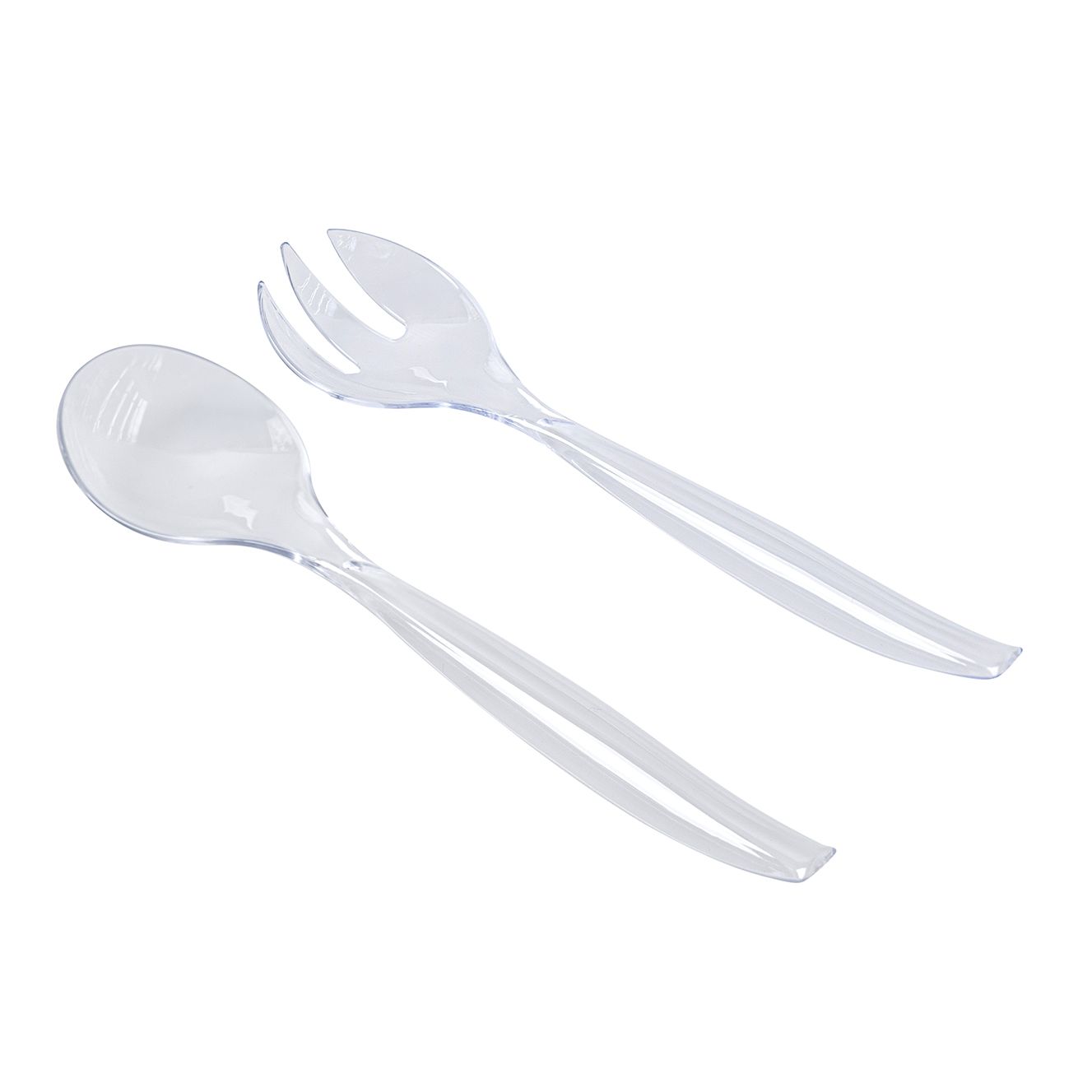245mm Clear Salad Servers Pk2