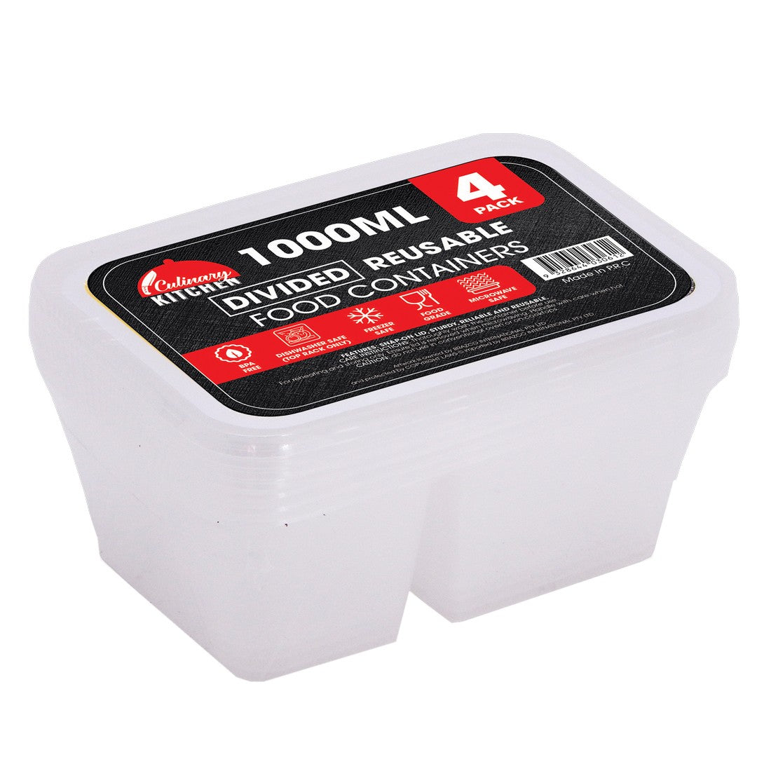 Reusable Food Containers - with Dividers