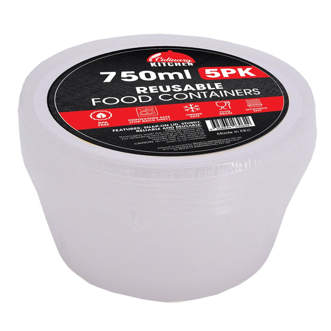 Reusable Food Containers - Round 750ml