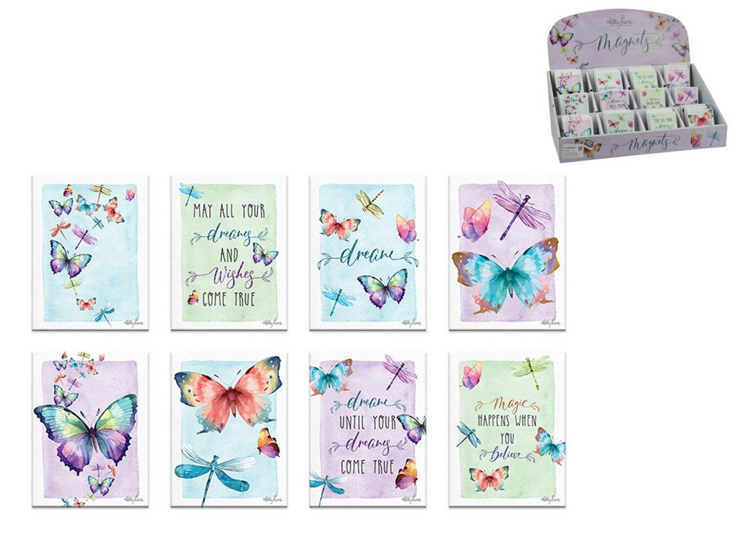 Butterfly & Dragonfly 6x8cm Magnet 8 Ass