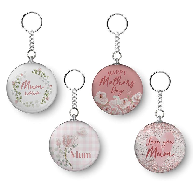 3.5cm Glass Mum Photo Keyrings KL SKU KLM6KR - Dollars and Sense