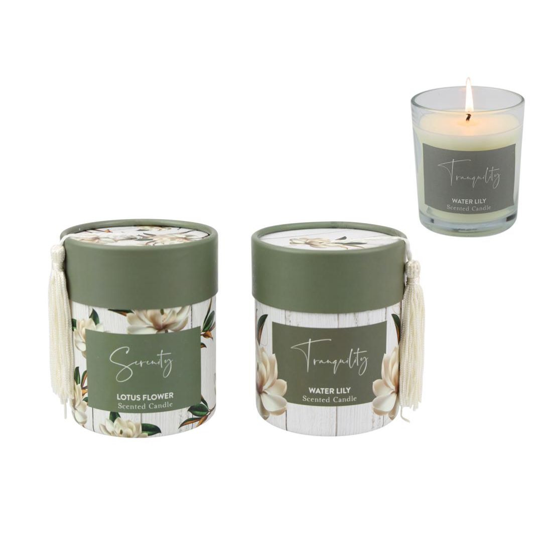 200g Candle W/magnolia Design SKU KLMACAND - Dollars and Sense