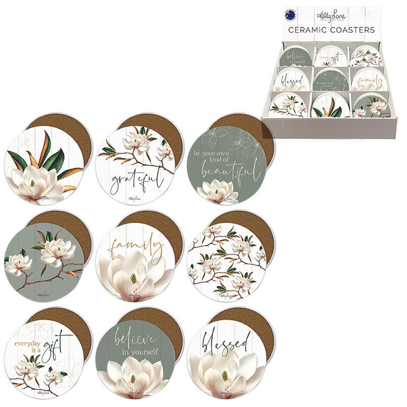 Magnolia10cm Coaster SKU KLMAGCOPK - Dollars and Sense
