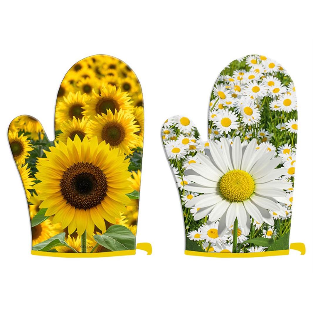Set of 2 18X28cm Sunflower/Daisy Oven Mi SKU KLSFMITT - Dollars and Sense