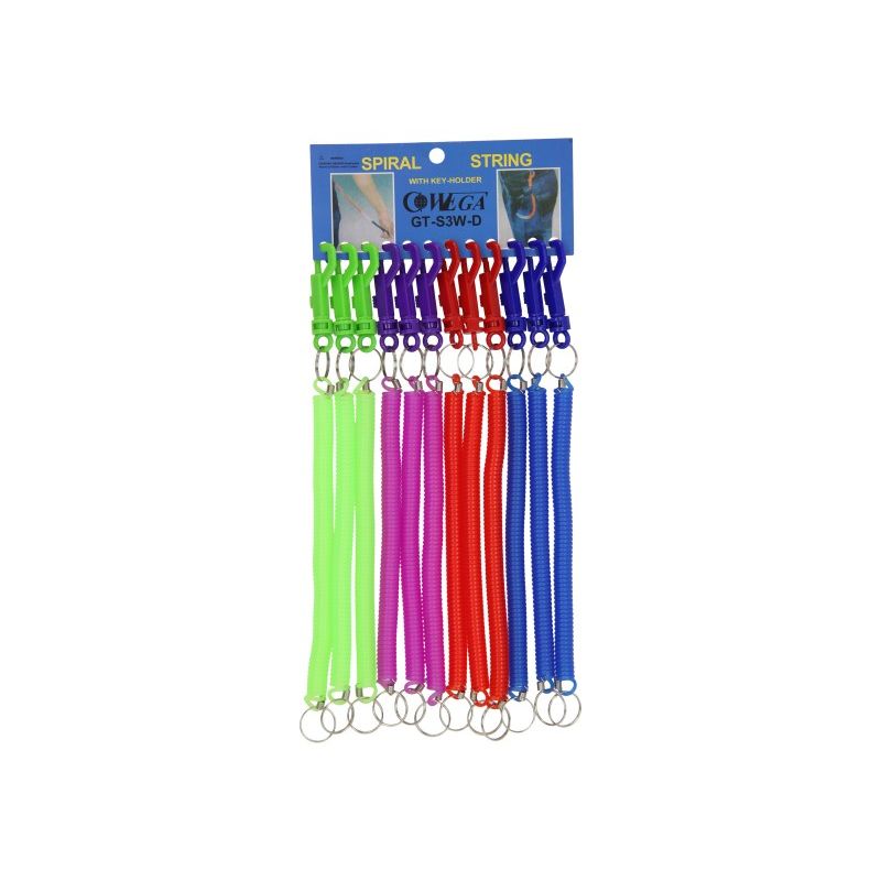 Coloured Spiral Coil Key Ring