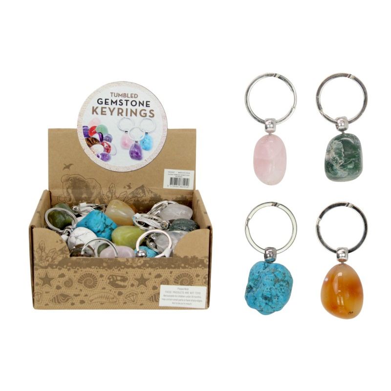 3X4Cm Tumbled Gemstone Keyring SKU KRGEMT - Dollars and Sense