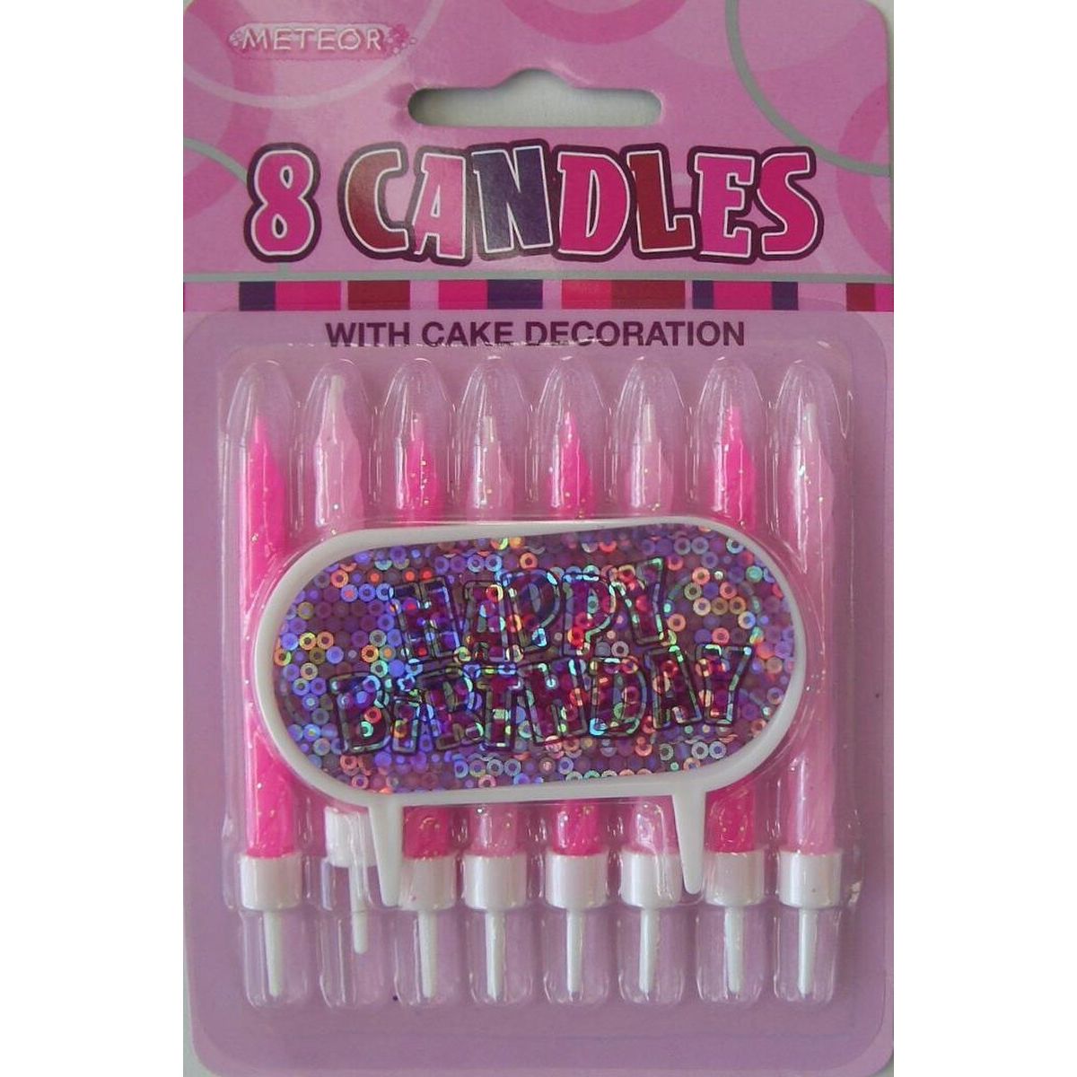 Birthday Candles with Cake Decoration - Pink Glitz - Dollars and Sense