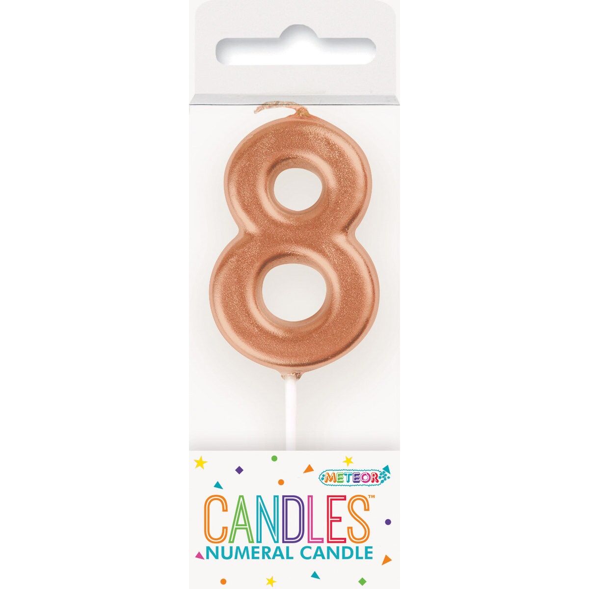 Birthday Candle Mini Pick Number 8 - Rose Gold - Dollars and Sense