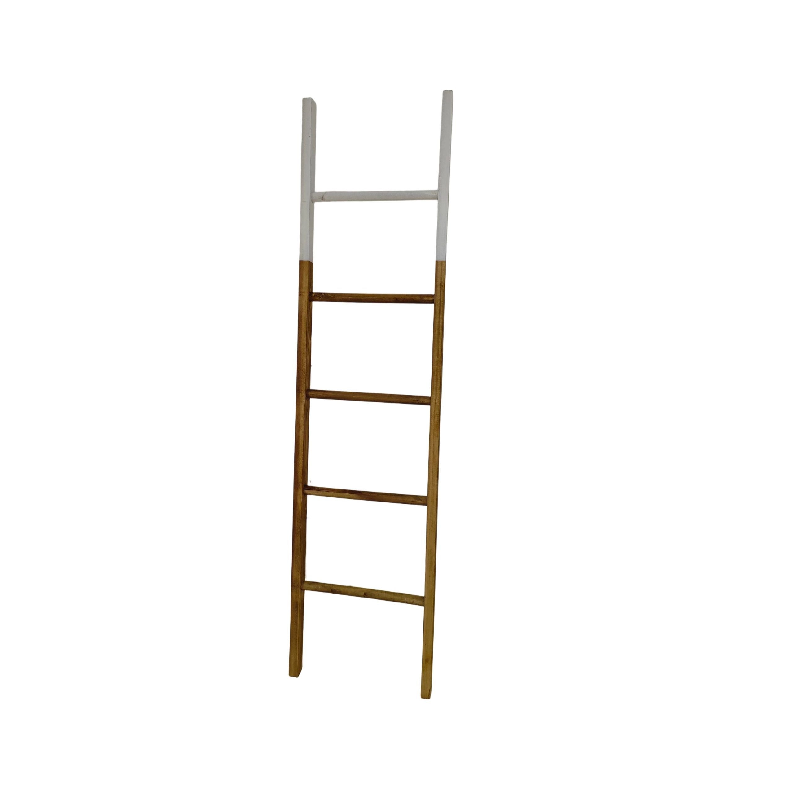 45 x 5 x 180 cm Two-Tone Wooden Leaning Ladder