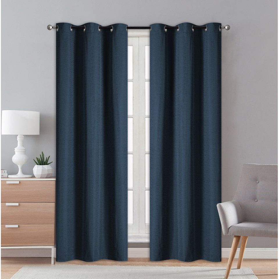 Seville Curtain - Navy - Dollars and Sense