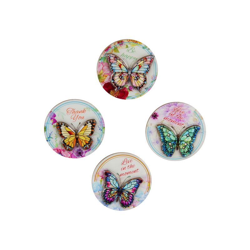 MDF Epoxy Butterfly 2D Magnet 4 Asstd SKU MAGBUTHU - Dollars and Sense