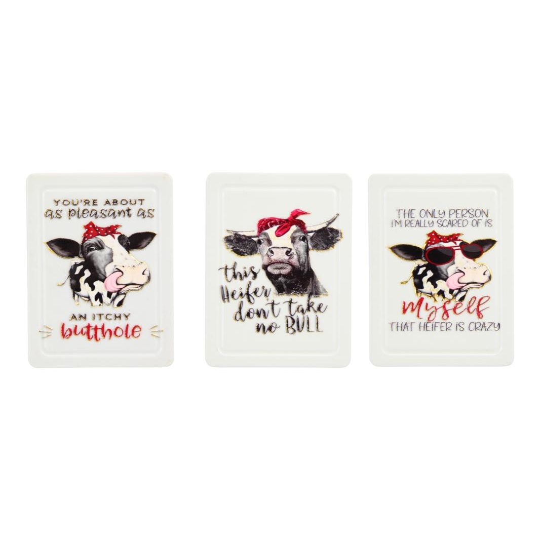 6x8cm Cow Funny Sayings Magnet 3 Asstd SKU MAGCOWHF - Dollars and Sense