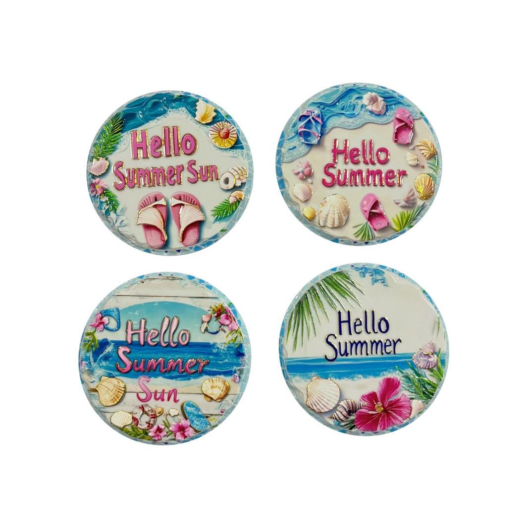 Hello Summer Sun Magnet 4 Asstd SKU MAGSUMMER - Dollars and Sense