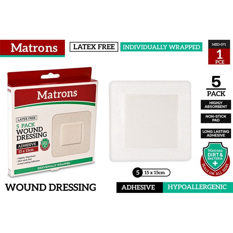 Adhesive Gauze Pad 15x15cm 5Pce
