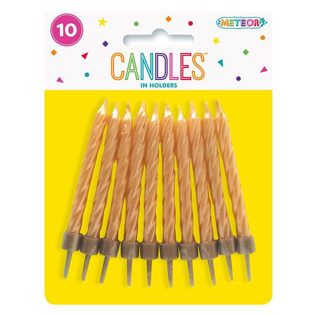 Birthday Candles with Holders - Metallic Gold - Dollars and Sense