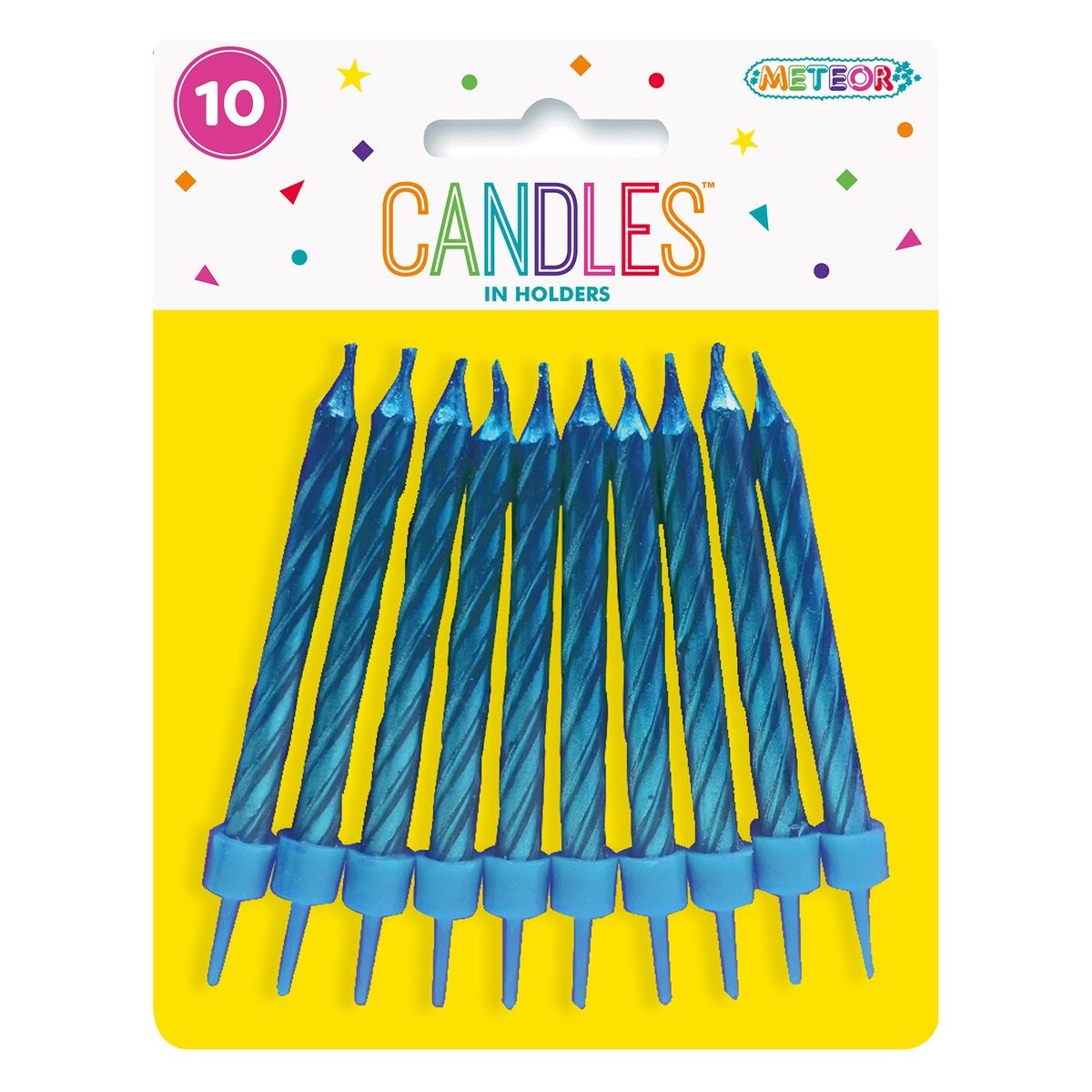 Birthday Candles with Holders - Metallic Blue - Dollars and Sense